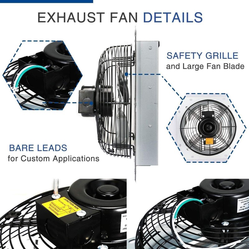 Simple Deluxe 12 Inch Shutter Exhaust Fan,Window Fans with Adjustable