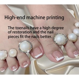 sandanfine French simple toenails, suitable for all kinds of shoes, pressure toenails, preferably gel toenails, reusable toenails