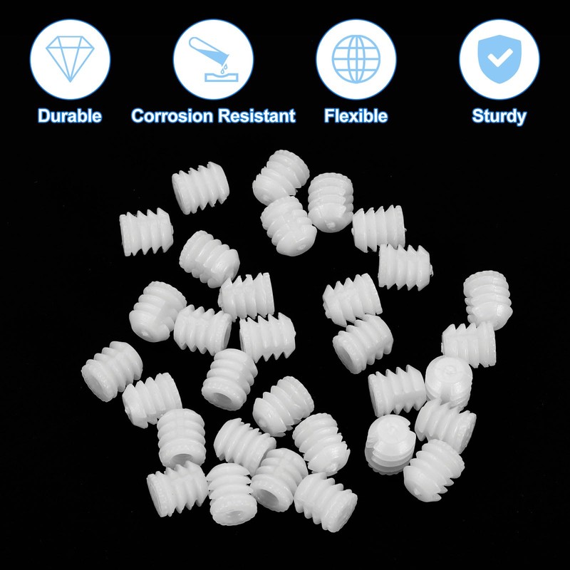 sourcing map 100Pcs 0.34"x0.39" Hinge Dowels, Plastic Dowel Insert with