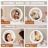 Hasipu 10-inch Lighted Makeup Mirror with Magnification, White Frame Rechargeable