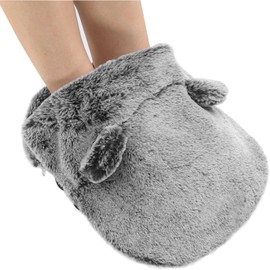 Newthinking Hot Water Bottle for Feet, 2L Foot Hot Water Bottle with Soft Plush Cover for Women and Men, Anti-Slip Feet Warmer Pouch, Fits Foot Sizes Up to UK 10