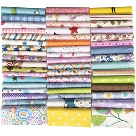 Gnognauq 200 Sheets Fabric Squares Sheets Cotton Craft Fabric Bundle Squares Patchwork with Different Patterns for DIY Sewing Quilting Patchwork Crafts (10x10cm)