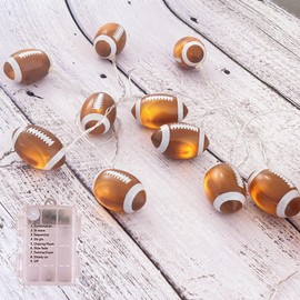 YEAMAR Football Lights String 20 LED 14Ft Battery Powered for Boy's Room Decor,Ball Sport Theme Party Decorative Lights,Birthday Decorations,Football Lovers Gift(8Mode)