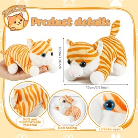 Blueweenly 12 Pieces 6 Inch Orange Cat Stuffed Animal Cat Plush Toy Soft Cute Stuffed Kitten for Kids Birthday Christmas Holiday Surprise Gifts Sofa Car Home Decor