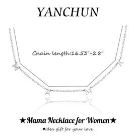 Stocking Stuffers Holiday Outfits for Women 2024 YANCHUN Mama Necklace for Women Dainty Letter Necklace Mom Necklace for Mother Thanksgiving Gift Christmas Gift