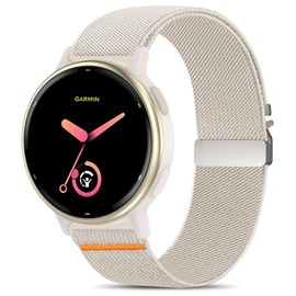 Watch Band for Garmin Forerunner 165/245/55 Men Women, 20mm Elastic Soft Nylon Replacement Strap for Vivoactive 5/6/Venu Sq/Sq 2/2 Plus/Vivomove Style/Luxe/HR/Sport