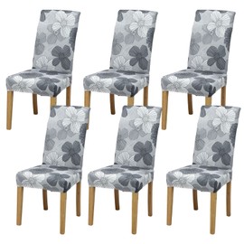 Aisprts Chair Covers for Dining Chairs 6, Dining Chair Covers Set of 6, Elastic Dining Room Chair Covers, Removable Washable Chair Cover with Backrest for Home Decor, Kitchen, Hotel, Party