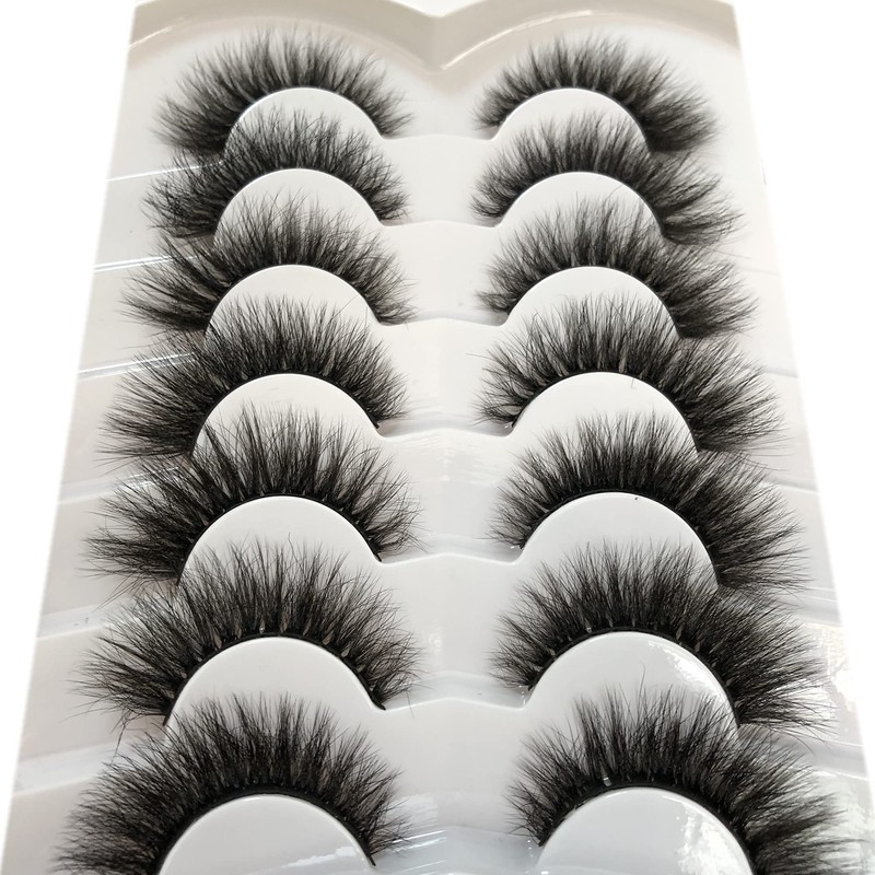 Pooplunch False Eyelashes Cat Eye Wispy Extensions Faux Mink Lashes
