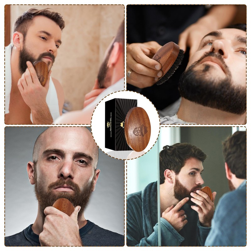 Boar Bristle Beard Brush for Men, Beards and Mustaches Grooming