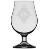 Decorated Etched Monogram Glencairn Crystal Iona Beer Glass Letter U