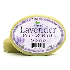 Creation Farm Lavender (Lavanda) Herbal Soap, Hand Crafted Luxury for Face Bath Body or Shower 2-4 oz Bars Pack