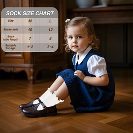 Fecawd 3 Pairs Baby Socks Toddler Anti Slip Non Skid Socks Baby Girls Frilly Ruffle, 1-2T