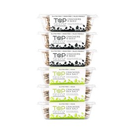 Top Seedz Sea Salt/6 Seed Crackers, Organic, Plant Based Protein, Gluten Free, 5 ounce - Mixed 6 pack