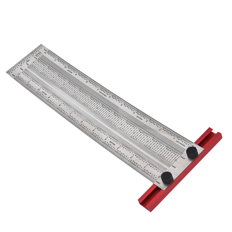 T Rule Stainless Steel Silver Scribing Ruler Woodworking Measuring Tool