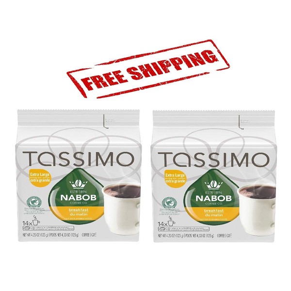 Tassimo Nabob Breakfast Blend Coffee Single Serve T-Discs, 14 T-Discs (paquete de 2) {Importado de Canadá}