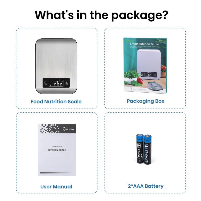Cotsoco Food Scale with Nutritional Calculator, Digital Kitchen Scale for