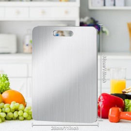 BLOCE Titanium Cutting Board for Kitchen, Stainless Non Stick Chopping Board, Upgrade Double Sided Food-Grade Titanium Board for Kitchen for Meat Cheese Vegetable (Large)