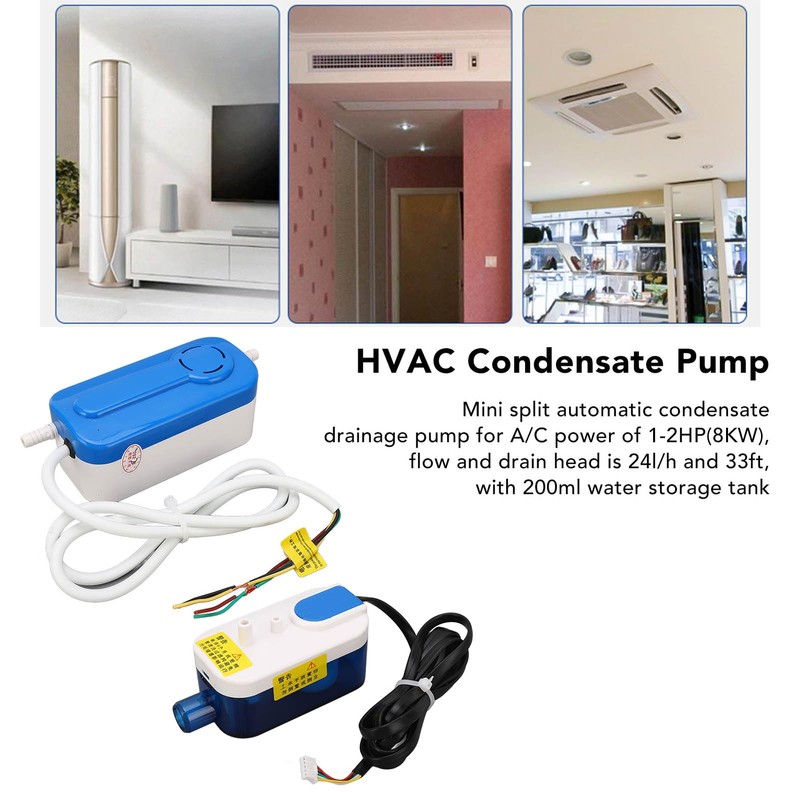 HVAC Condensate Pump, Automatic Condensate Removal Pump 3W Mini Split