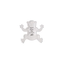 CGB Giftware Frog Shaped Ring Dish | Gift Boxed | Jewellery Holder Organiser Plate | White | ‘May All Your Wishes Come True’ | Gift For Her | Send With Love GB05751