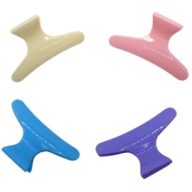 Topkids Accessories 4pc Butterfly Hair Clips for Women and Girls, Claw Clips, Hairdressing Clips, Hair Clips for Styling, Sectioning Hair Clips, Hair Claw Clip, Hair Accessories (Pastels A)