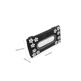 Alipis Car Tissue Holder PU Leather Flower Design Visor Napkin Box for Cars Easy Install Sun Visor Tissue Dispenser Neat Vehicle Accessories for Trucks Boats Rvs