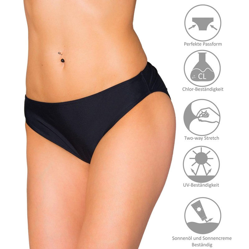 Aquarti Women's Medium Waist Bikini Bottoms - Classic Bikini Bottoms