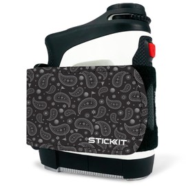 STICKIT Magnetic Rangefinder Strap, Black Paisley |Fits 50+ Models | Strong Magnet for Golf Cart & Club Attachment | Slim, Adjustable, and Secure Design | Rangefinder Not Included