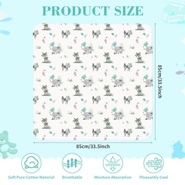 BOYSSPAA Thin Baby Blanket for Newborn Cute Bear 100% Cotton Newborn Blanket apply to Spring or Summer Breathable Cot Blankets for Wrap,Pram/Towel Baby Essentials(85 * 85cm)(Zebra)