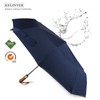 KELINTER® Wooden Handle Windproof Folding Umbrella with Auto Open and
