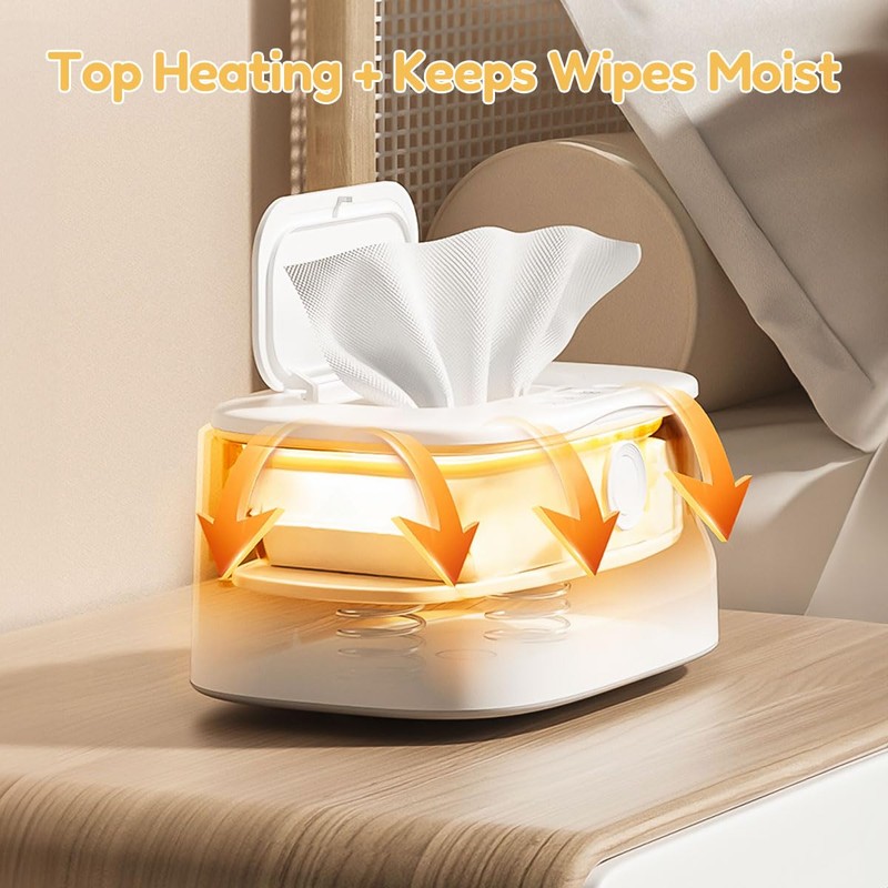 Baby Wipe Warmer with Night Light,Innovative Spring Design,Baby Wet Wipes