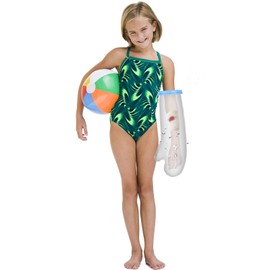 SUPERNIGHT Teenager Waterproof Half Arm Cast Cover - Watertight Bandage Protector for Arm, Wrist, and Hand Wounds - Reusable Sleeve for Bathing and Shower (Short)