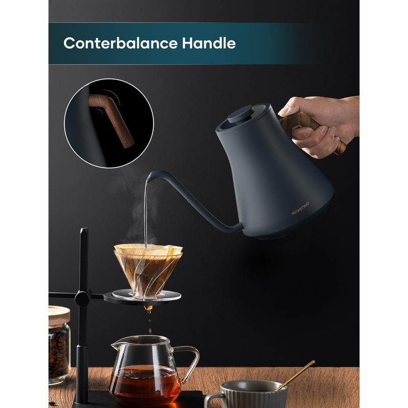 INTASTING Electric Kettles, Gooseneck Electric Kettle, ±1℉ Temperature Control, Stainless