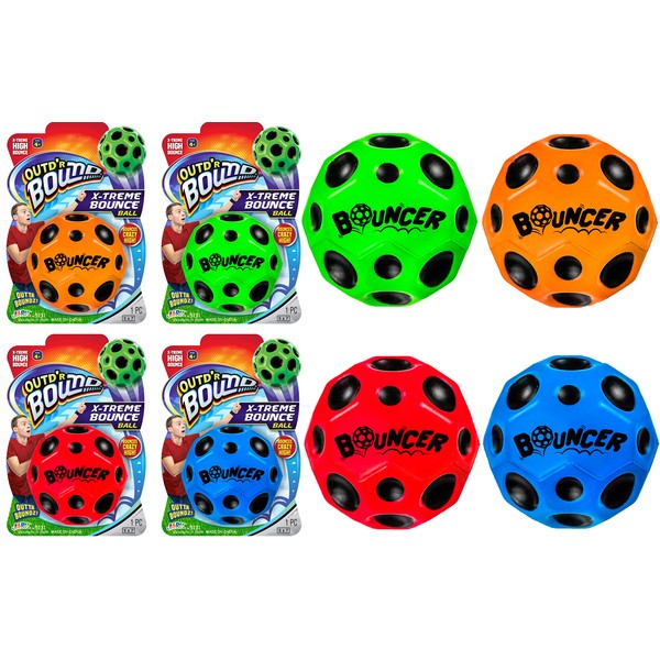 JA-RU Extreme High Bounce Space Balls Noise Making (12 Balls) Super Moon Toy w/Pop Sound for Kids & Adults. Meteor Theme Sensory Stress Ball. Indoor & Outdoor Sport Game. Party Favors 5131-12p