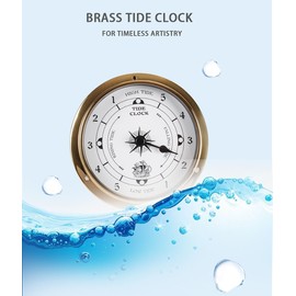 Valuegist Brass Nautical 4.5in Wall Clock, Wall Hanging Boat Using Tide Clock High Tide Low Tide, Nautical Wall Clock for Weather Station, Wall Decor, Boat Accessories