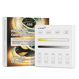 BTF-LIGHTING WR02RF Wireless 2.4G RF 4 Zones CCT Color Temperature LED Strip Wall Mounted Smart Panel Remote Powered by 2XAAA Batteries 3V Work with WB5 LM052 LM053 C02RF C02W C01RF C01W Controller