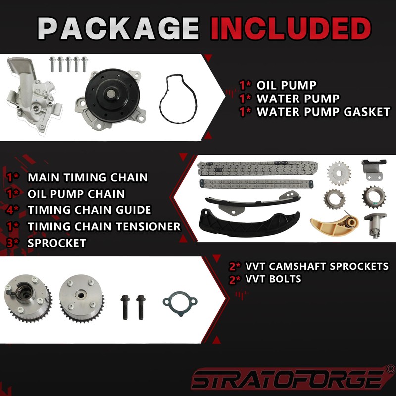 2ZR-FE Timing Chain Kit with Dual VVT Water Pump &