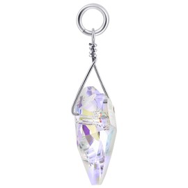 Gem Avenue Heart Shape Clear AB Austrian Crystal 925 Sterling Silver Charm Pendant for Women
