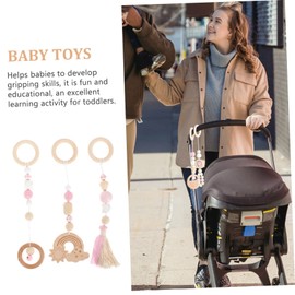 KOMBIUDA 1 Set Baby Gym Wooden Baby Toys Newborn Toys for Toddlers Toys for Babies Baby chew Necklace Crib Hanging Toys Baby Play Gym Toy Wooden Play Gym Toy Molar Bracelet Crafts
