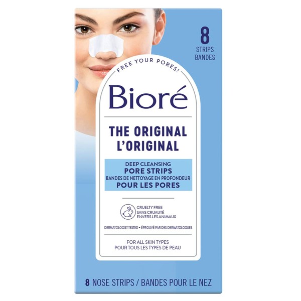 Bioré Deep Cleansing Pore Strips for Instant Pore Unclogging and Blackhead Removal (8 Count)