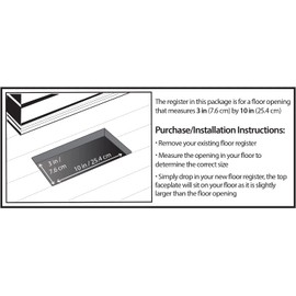 Decor Grates PL310-WH 3-Inch by 10-Inch Plastic Floor Register, White