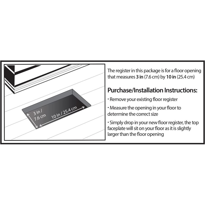 Decor Grates PL310-WH 3-Inch by 10-Inch Plastic Floor Register, White