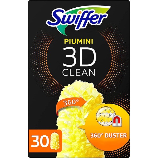 Swiffer Duster Duster Duvets, 30 3D Duvets, Catches and Traps Dust and Dirt, Reaches the Hardest Places in the House, Duvets with 33% Recycled Fibres