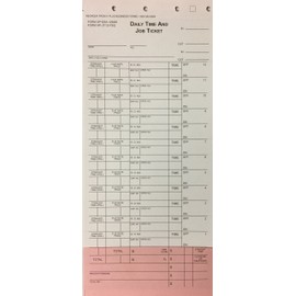 Daily Time & Job Ticket/Time in & Time Out AP- DSA-126AB -12 Flag - 500 Qty.