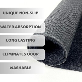 SAVUK Urinal Mats Non-Slip Non-Adhesive Water Absroption Bathroom, Restaurant, Gym, Restroom Toilet Floor Pad for Men and Women Hexagon Shaped Dark Gray Commercial Splash (12 PACK)