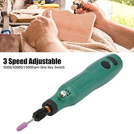 Mini Amoladora Eléctrica DC 5V USB, Taladro Eléctrico de 3 Velocidades Ajustables (5000-15000rpm) Herramienta Rotativa Multifunción para Grabado Pulido Perforación y Recorte