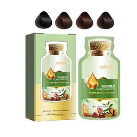 Huang Yi Natural Plant-Based Bubble Hair Color for Grey Hair (Black Tea) - Pure Extract Shampoo