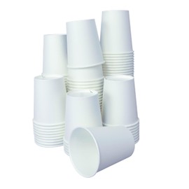 Pakomat Disposable Paper Cups White - for Hot and Cold Drinks, Ideal for Coffee and Tea, Parties and Daily Use (50, 300 ml)