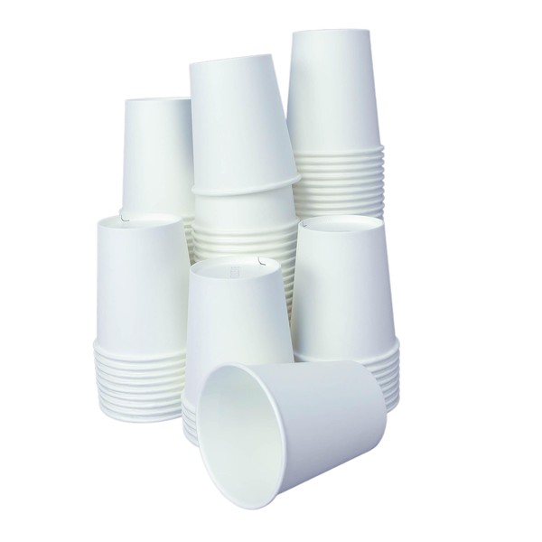 Pakomat Disposable Paper Cups White - for Hot and Cold