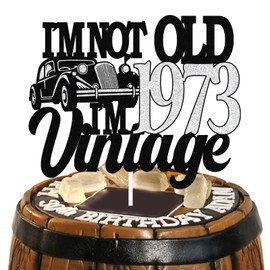 Decoración para tartas con texto en inglés "I'm Not Old I'm clásico 1973", decoración clásica para tartas de 50 cumpleaños, suministros de decoración para fiestas de cumpleaños 50 para hombres y mujeres