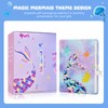 homicozy Mermaid Diary for Girls with Lock and Keys,Tie-Dye Fuzzy